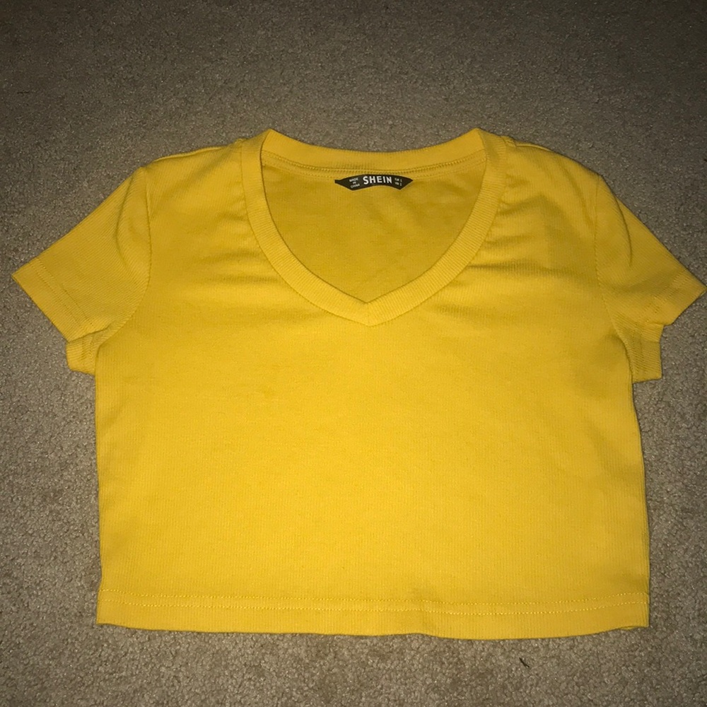 Yellow v neck top